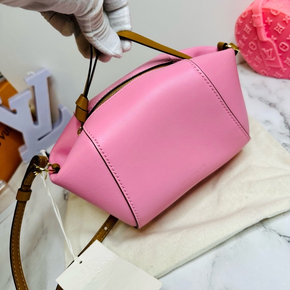 NEW! Ulla Johnson Rosebloom Pink Leather Imogen Small Soft Convertible Crossbody - Picture 9 of 15